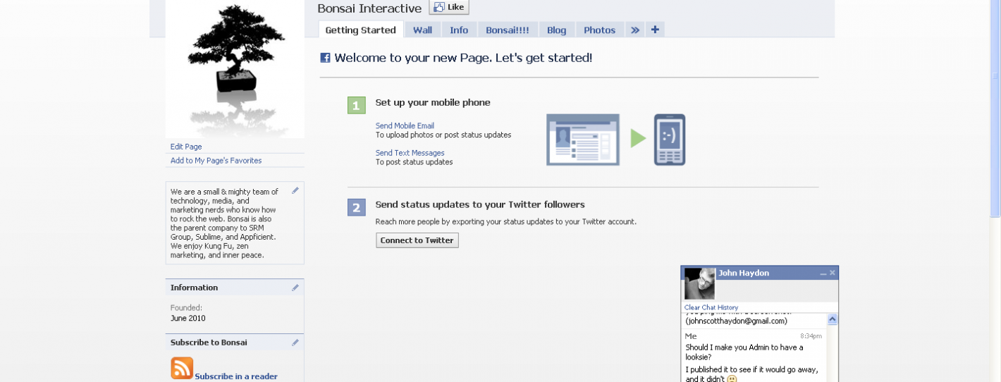 Bonsai Interactive Facebook Page