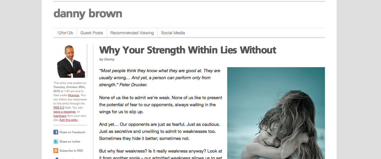 Danny Brown blog minimalist design